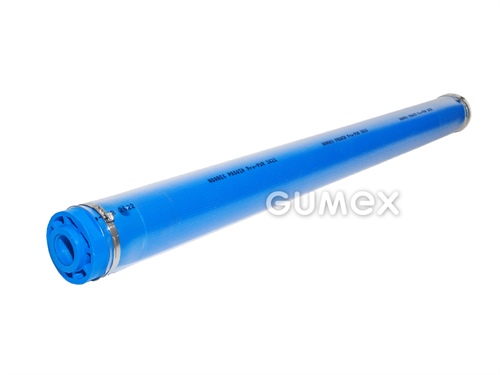 Membránový difúzor komplet PRO2 AIR Pre-PUR 601, DN 64,5mm, dĺžka 570mm, vnútorný závit G 3/4", nosná časť (PP, modrý), návlek (PU, transparentný), upevňovacie spony (nerezová oceľ)